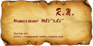 Rumszauer Máté névjegykártya